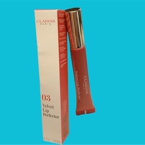 Clarins VELVET LIP PERFECTOR 03, Velvet Red .3oz NEW